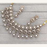Rajwadi Collection Royal Pota And Crystal Stone Statement Necklace Set