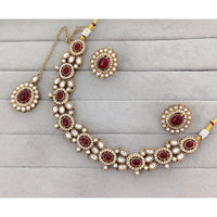 Rajwadi Collection Royal Pota And Crystal Stone Statement Necklace Set