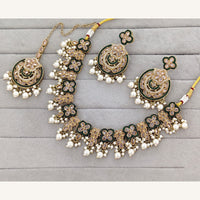 Rajwadi Collection Grand Crystal Stone And Beads Necklace Set