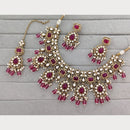 Rajwadi Collection Royal Pota And Crystal Stone Beads Statement Necklace Set