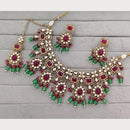 Rajwadi Collection Royal Pota And Crystal Stone Beads Statement Necklace Set