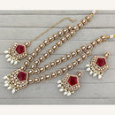 Rajwadi Collection Royal Pota Stone And Pearl Statement Necklace Set