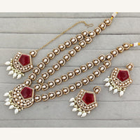 Rajwadi Collection Royal Pota Stone And Pearl Statement Necklace Set