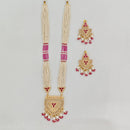 Rajwadi Collection Royal Pota Stone And Pearl Statement Long Necklace Set