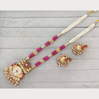 Rajwadi Collection Royal Pota Stone And Pearl Statement Long Necklace Set