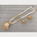 Rajwadi Collection Royal Pota Stone And Pearl Statement Long Necklace Set