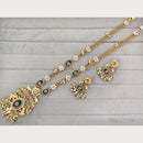 Rajwadi Collection Royal Pota Stone And Pearl Statement Long Necklace Set