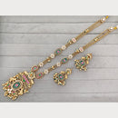 Rajwadi Collection Royal Pota Stone And Pearl Statement Long Necklace Set