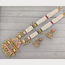 Rajwadi Collection Royal Pota Stone And Pearl Statement Long Necklace Set