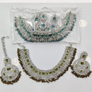 Rajwadi Collection Grand Crystal Stone And Pearl Necklace Set