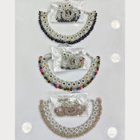Rajwadi Collection Grand Crystal Stone And Pearl Necklace Set