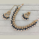 Rajwadi Collection Grand Crystal Stone And Pearl Necklace Set