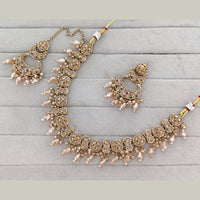 Rajwadi Collection Grand Crystal Stone And Pearl Necklace Set