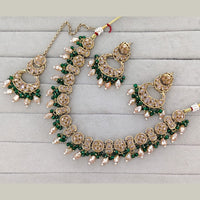 Rajwadi Collection Grand Crystal Stone And Pearl Necklace Set