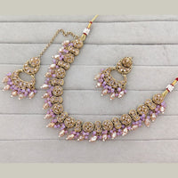 Rajwadi Collection Grand Crystal Stone And Pearl Necklace Set