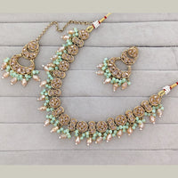 Rajwadi Collection Grand Crystal Stone And Pearl Necklace Set