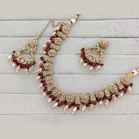 Rajwadi Collection Grand Crystal Stone And Pearl Necklace Set