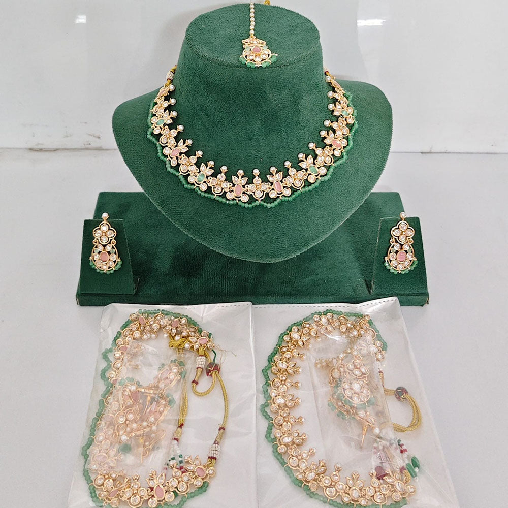 Rajwadi Collection Heritage Polki Kundan Stone And Pearl Necklace Set