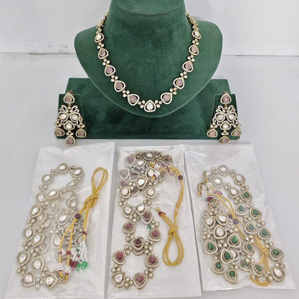Rajwadi Collection Heritage Polki Kundan Stone Necklace Set