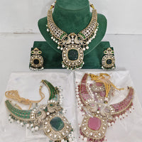 Rajwadi Collection Heritage Polki Kundan Stone And Beads Necklace Set