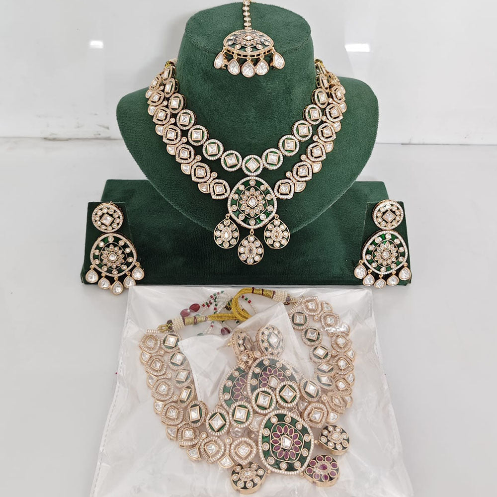 Rajwadi Collection Heritage Polki Kundan Stone Necklace Set