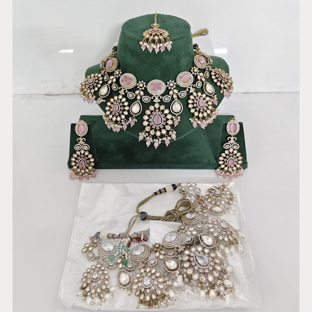 Rajwadi Collection Heritage Polki Kundan Stone Necklace Set