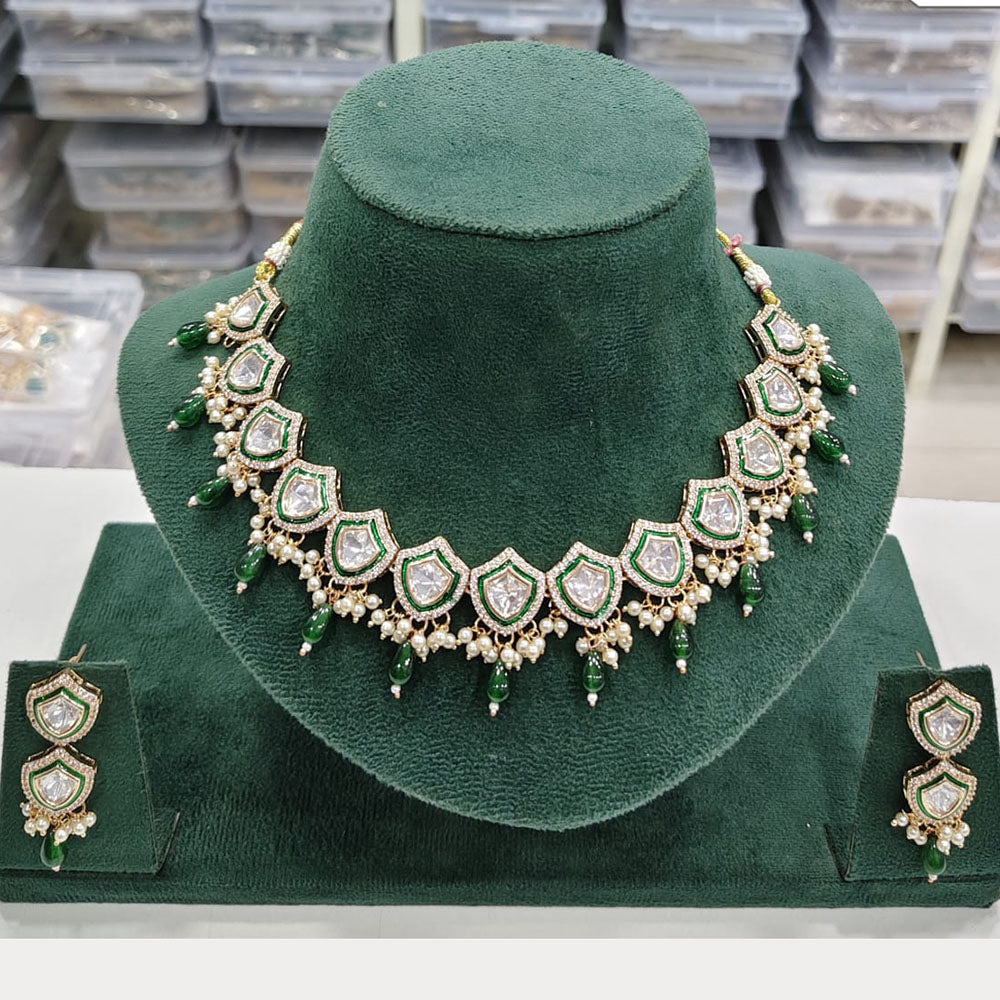 Rajwadi Collection Heritage Polki Kundan Stone Necklace Set
