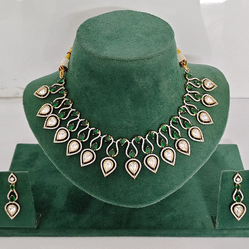Rajwadi Collection Heritage Polki Kundan Stone Necklace Set