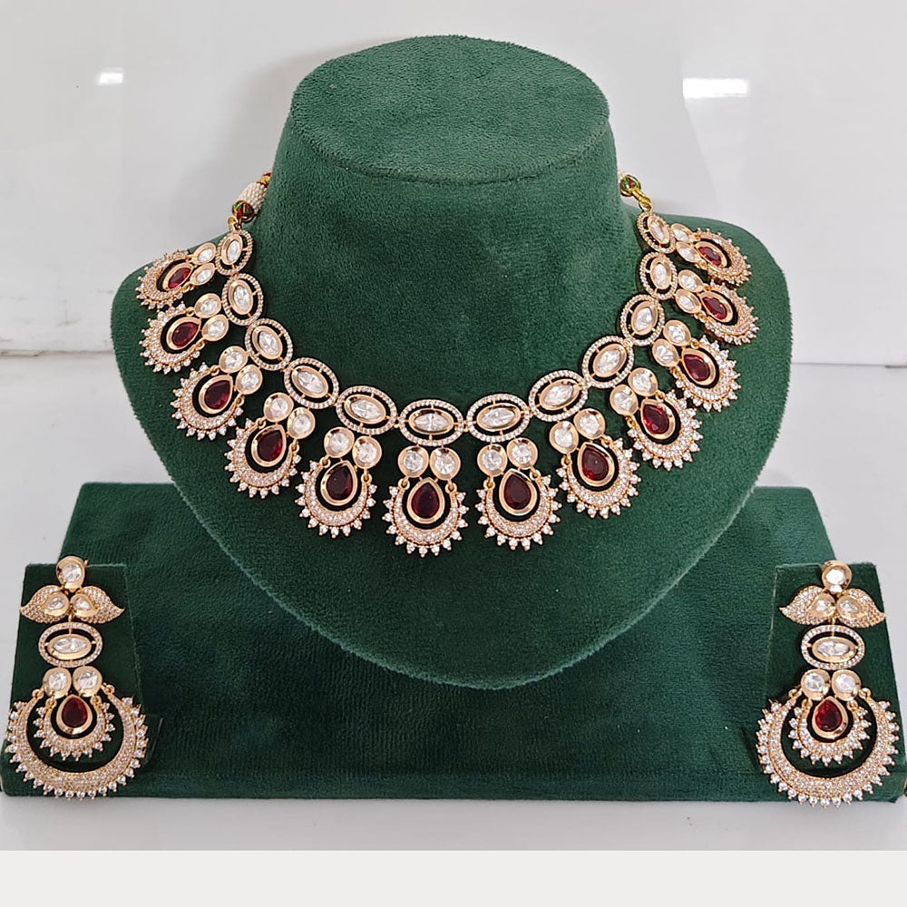 Rajwadi Collection Heritage Polki Kundan Stone Necklace Set