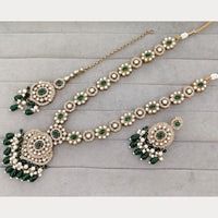 Rajwadi Collection Designer Pota Stone And Beads Long Necklace Set