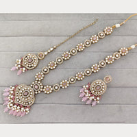 Rajwadi Collection Designer Pota Stone And Beads Long Necklace Set