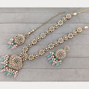 Rajwadi Collection Designer Pota Stone And Beads Long Necklace Set