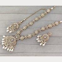 Rajwadi Collection Designer Pota Stone And Beads Long Necklace Set