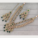 Rajwadi Collection Glam Crystal Stone Beads And Pearl Traditional Necklace Set