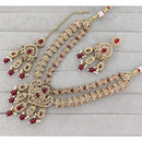 Rajwadi Collection Glam Crystal Stone Beads And Pearl Traditional Necklace Set