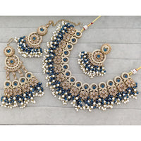 Rajwadi Collection Glam Crystal Stone And Pearl Traditional Necklace Set
