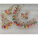 Rajwadi Collection Glam Crystal Stone And Pearl Traditional Necklace Set