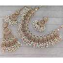 Rajwadi Collection Glam Crystal Stone And Pearl Traditional Necklace Set