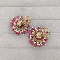 Rajwadi Collection Royal Crystal Stone Pearl And Beads Jhumki Earrings