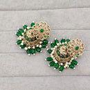 Rajwadi Collection Royal Crystal Stone Pearl And Beads Jhumki Earrings