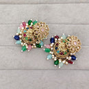 Rajwadi Collection Royal Crystal Stone Pearl And Beads Jhumki Earrings