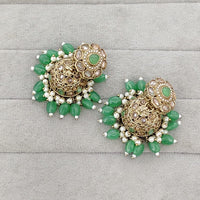 Rajwadi Collection Royal Crystal Stone Pearl And Beads Jhumki Earrings