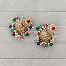 Rajwadi Collection Royal Crystal Stone Pearl And Beads Jhumki Earrings