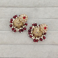 Rajwadi Collection Royal Crystal Stone Pearl And Beads Jhumki Earrings
