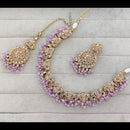Rajwadi Collection Crystal Stone And Pearl Necklace Set