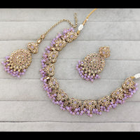 Rajwadi Collection Crystal Stone And Pearl Necklace Set