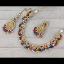 Rajwadi Collection Crystal Stone And Pearl Necklace Set