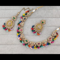 Rajwadi Collection Crystal Stone And Pearl Necklace Set