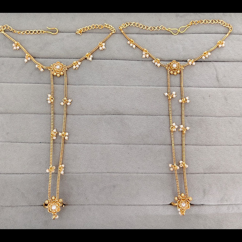 Rajwadi Collection Designer Pearl Haathphool Hand Jewellery