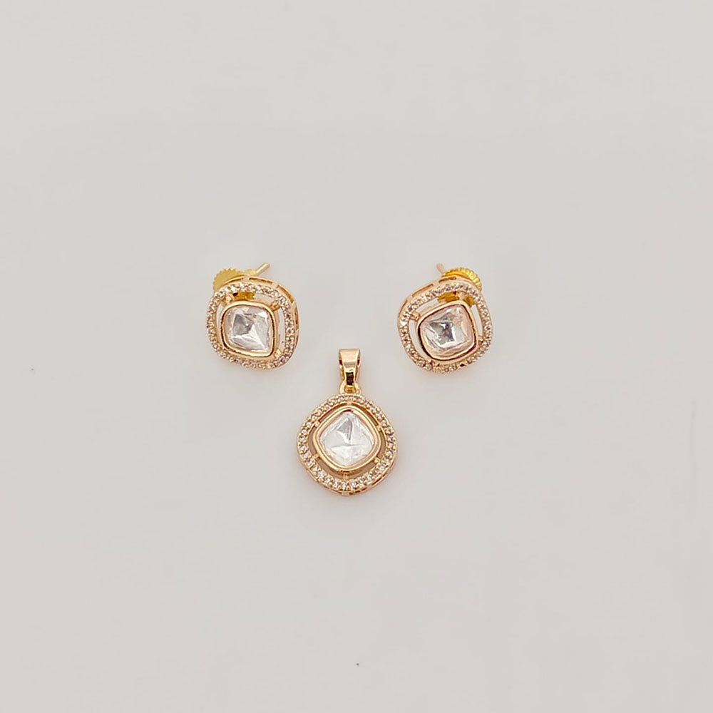 Rajwadi Collection Designer Polki Kundan Pendant Set